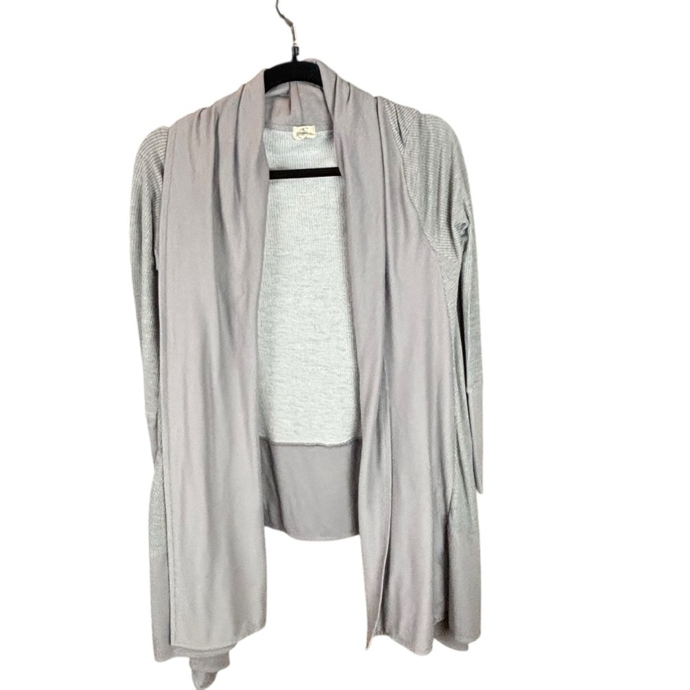 O'Neill Gray Draped Cotton lightweight Cardigan sz Large